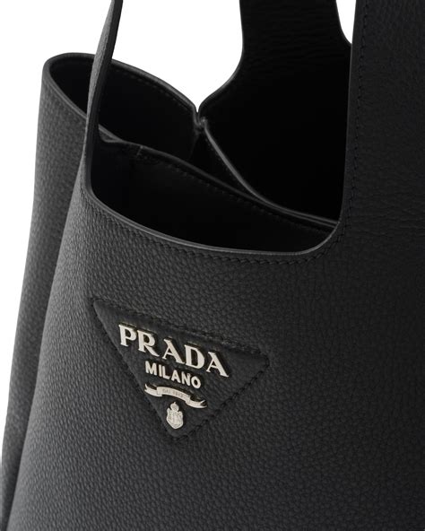 borsa prada doppia shopper nera rossa|Borsa Shopping In Pelle Nero .